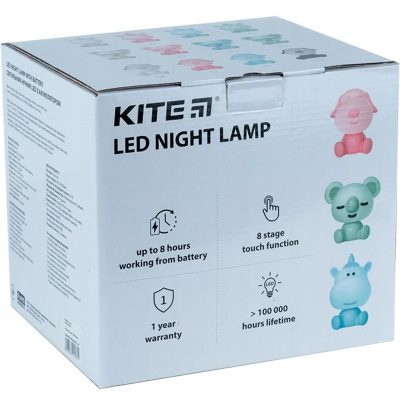 Lampa dla dziecka do snu na noc z kolorowym światłem biały miś koala LED Kite Koala - Image 6
