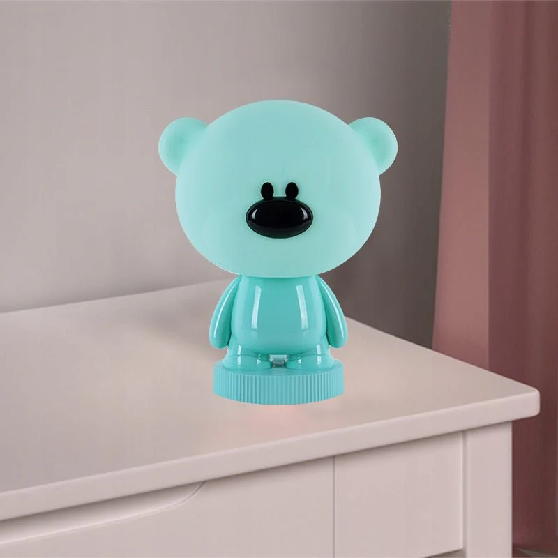 Lampka plastikowa na noc miś dla dzieci różne kolory LED z kablem USB Bear Kite - Image 2
