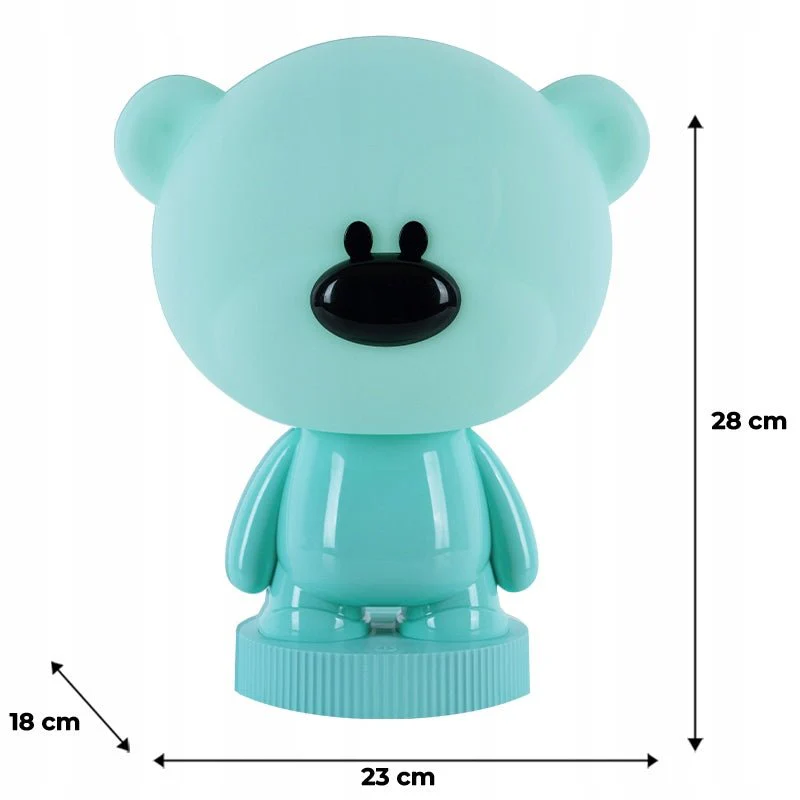 Lampka plastikowa na noc miś dla dzieci różne kolory LED z kablem USB Bear Kite - Image 3