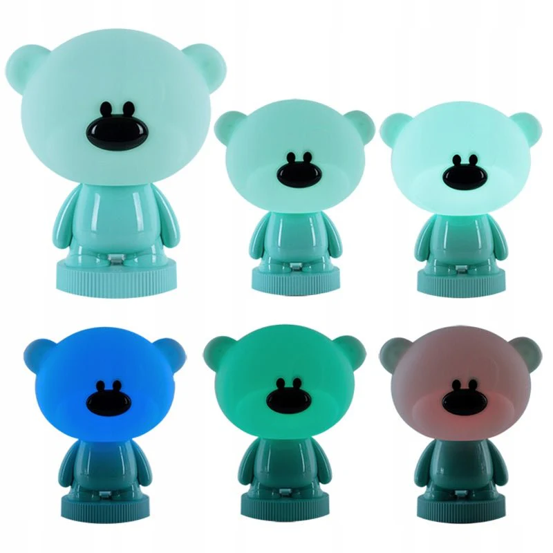 Lampka plastikowa na noc miś dla dzieci różne kolory LED z kablem USB Bear Kite - Image 4