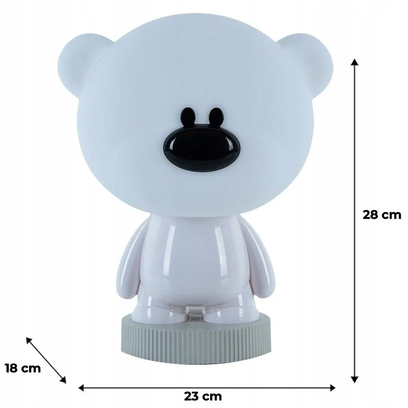Lampa nocna dziecięca misiek biały kolorowe światło LED na dotyk Kite Bear - Image 4