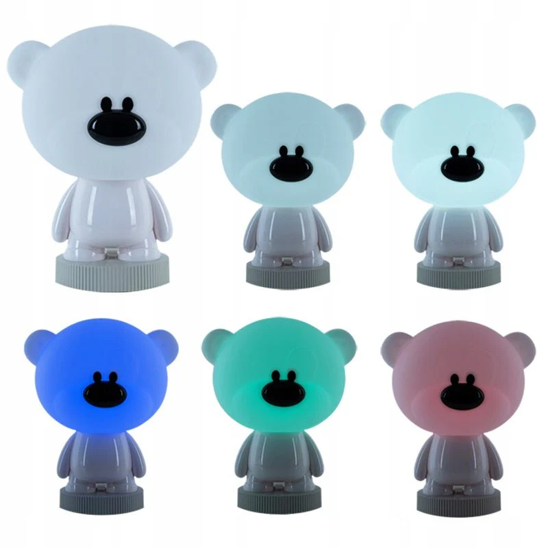 Lampa nocna dziecięca misiek biały kolorowe światło LED na dotyk Kite Bear - Image 5