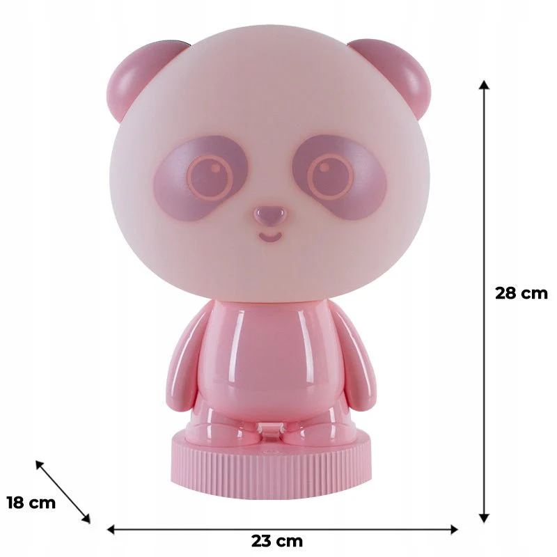 Nocna lampa dla dziewczynek różowa panda miś LED zmiana kolorów Kite Panda - Image 4