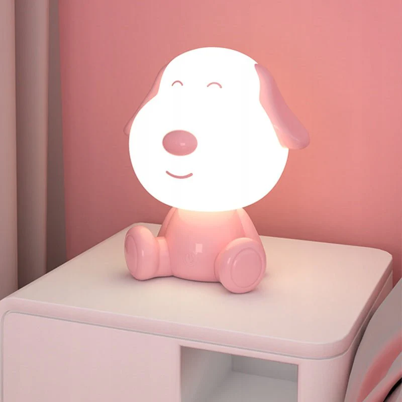 Lampa nocna różowa do pokoju dziecięcego piesek na dotknięcie LED Kite Doggy - Image 2