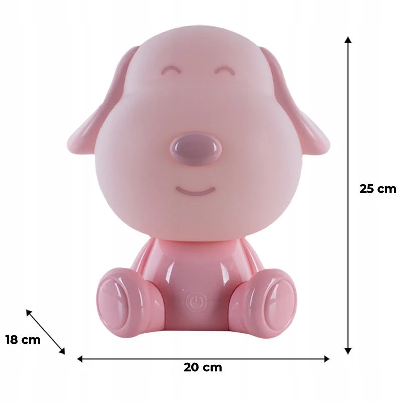 Lampa nocna różowa do pokoju dziecięcego piesek na dotknięcie LED Kite Doggy - Image 3