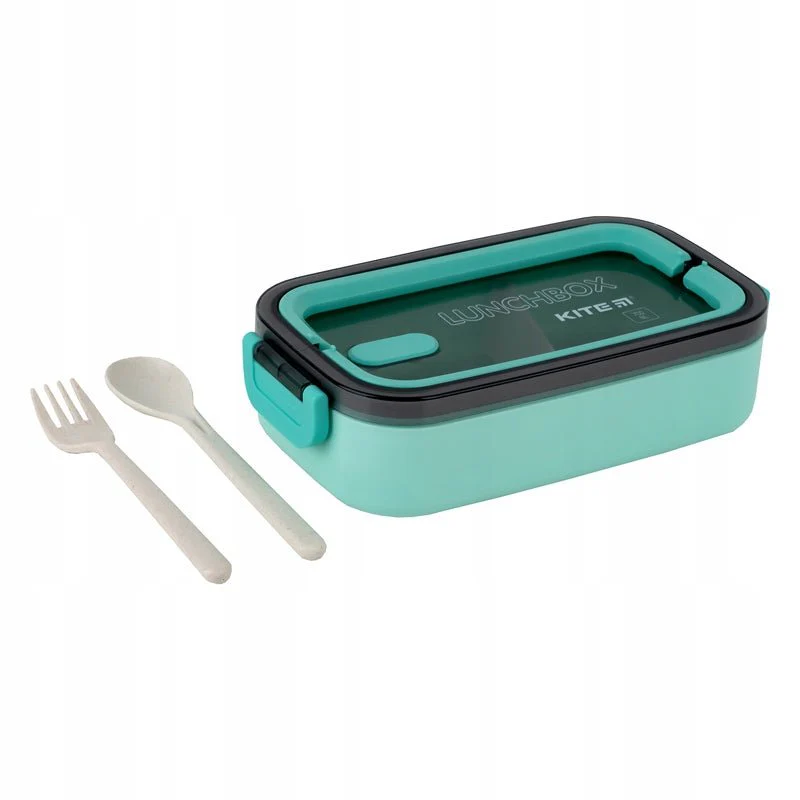 Lunchbox zielony do szkoły i biura ze sztućcami 700 ml - Image 2