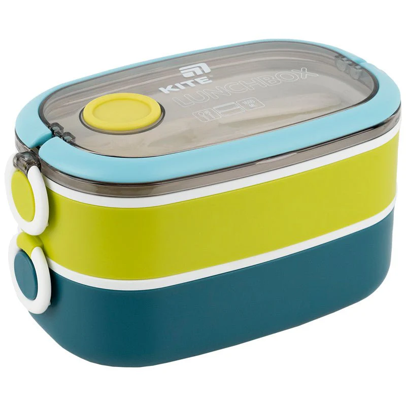 Lunchbox podwójny z przegrodkami ze sztuccami 1600ml Kite