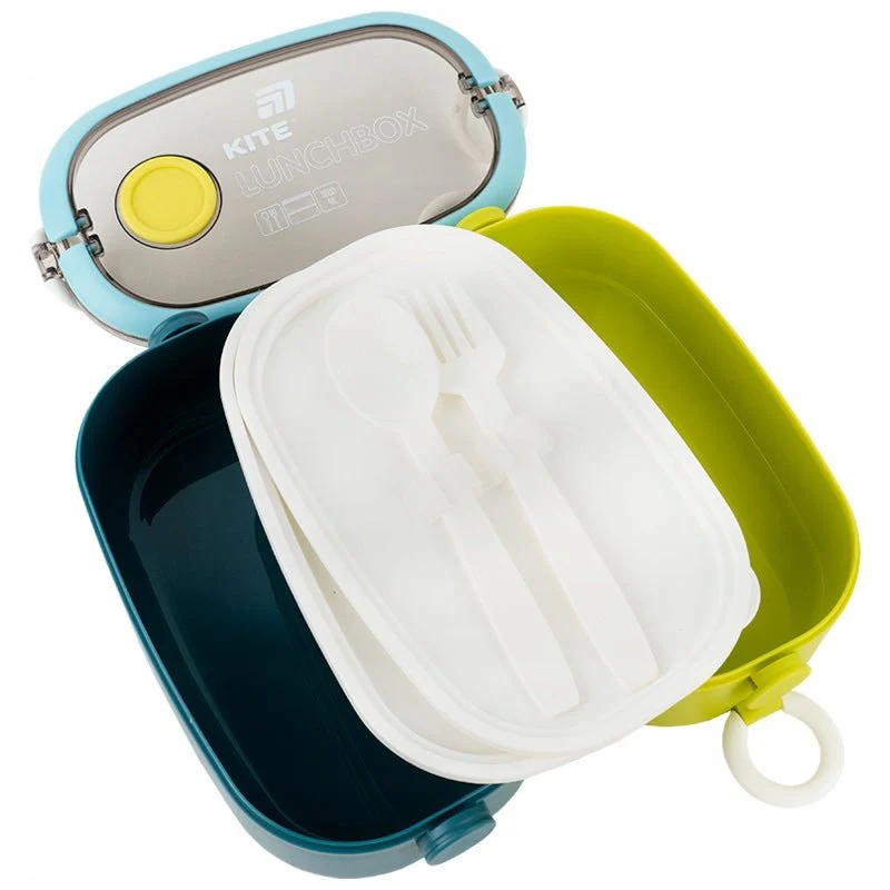 Lunchbox podwójny z przegrodkami ze sztuccami 1600ml Kite - Image 3