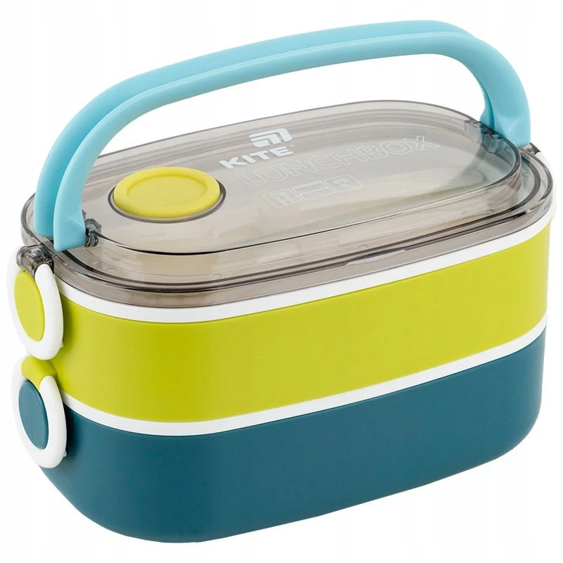 Lunchbox podwójny z przegrodkami ze sztuccami 1600ml Kite - Image 5