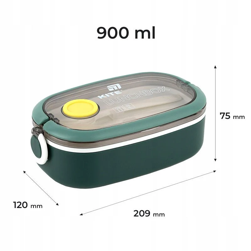 Lunchbox z przegrodkami 900ml zielony Kite - Image 2