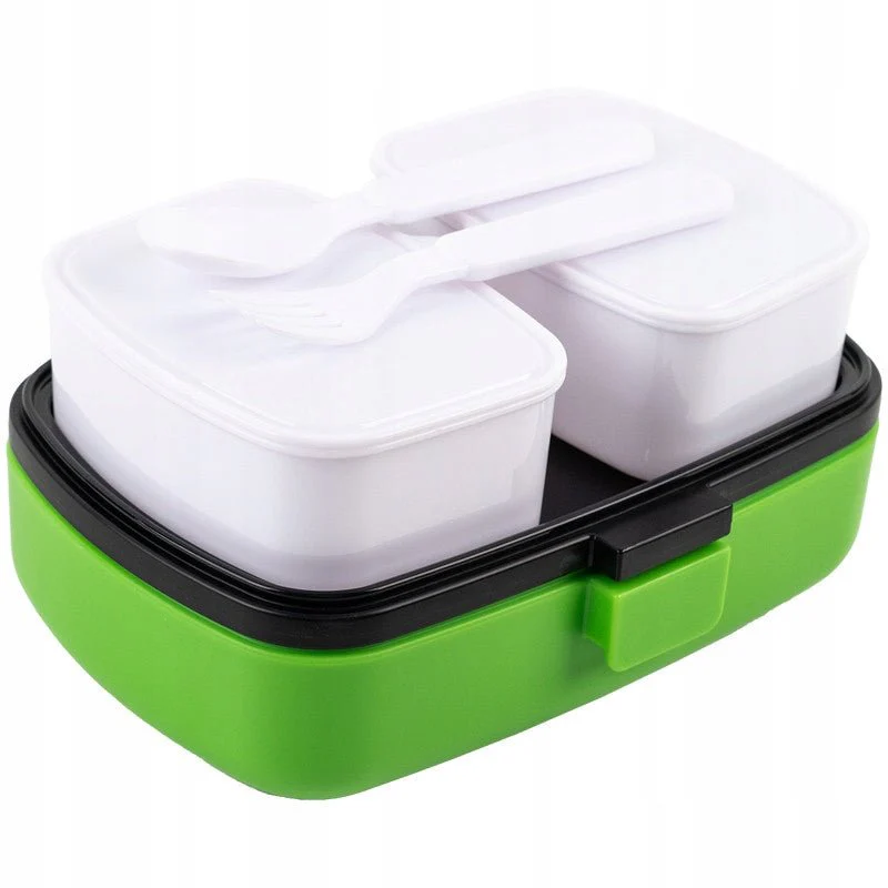 Lunchbox żółty 2 komory ze sztućcami 1150 ml - Image 7