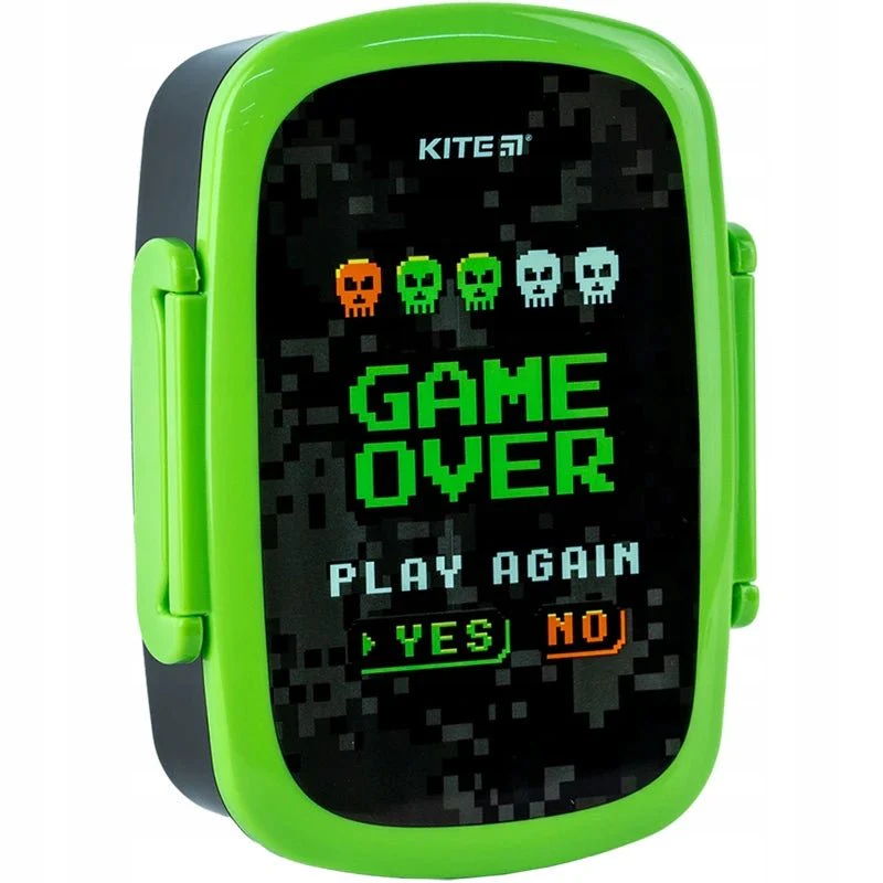 Śniadaniówka dla chłopca ze sztućcami i mini pojemnikiem 750 ml Game over