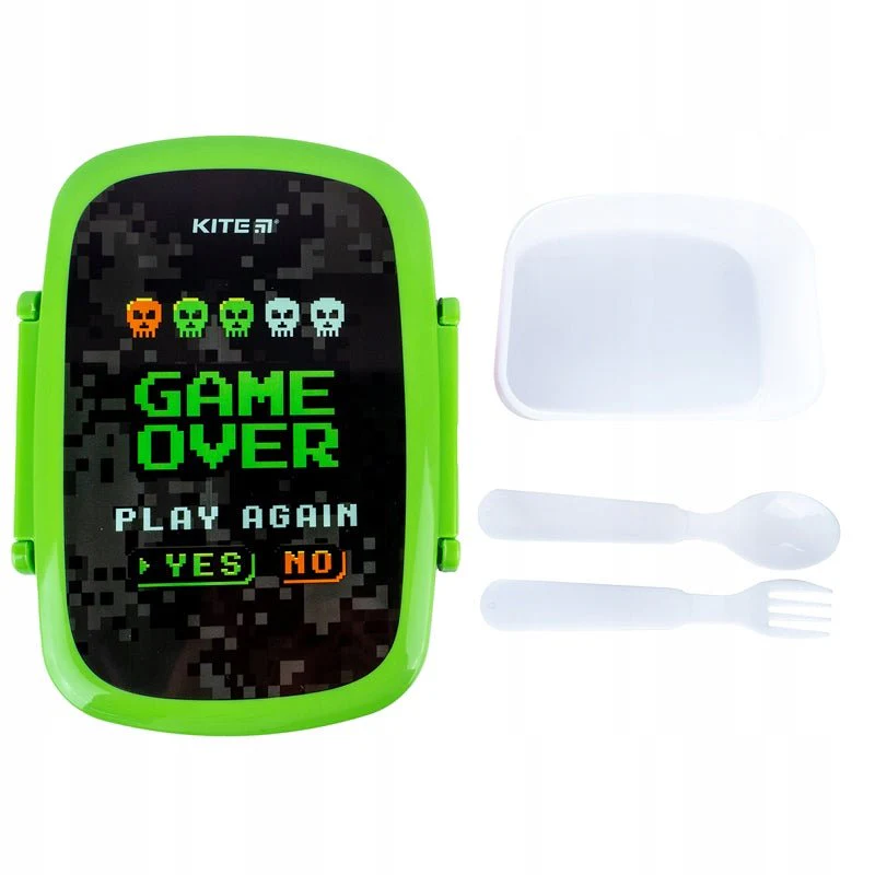 Śniadaniówka dla chłopca ze sztućcami i mini pojemnikiem 750 ml Game over - Image 3