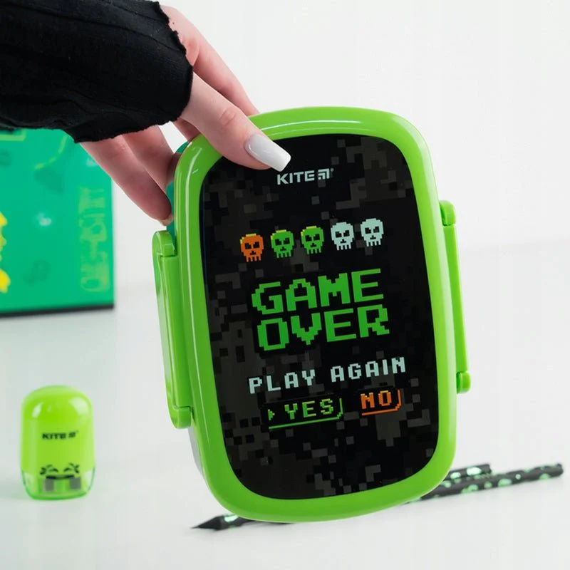 Śniadaniówka dla chłopca ze sztućcami i mini pojemnikiem 750 ml Game over - Image 6
