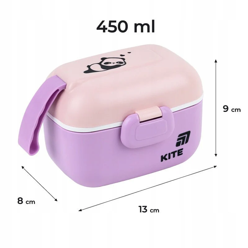 Kompaktowy snackbox 450 ml do szkoły i pracy różowy - Image 5