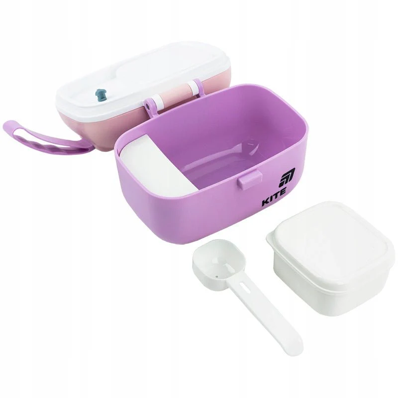 Kompaktowy snackbox 450 ml do szkoły i pracy różowy - Image 6
