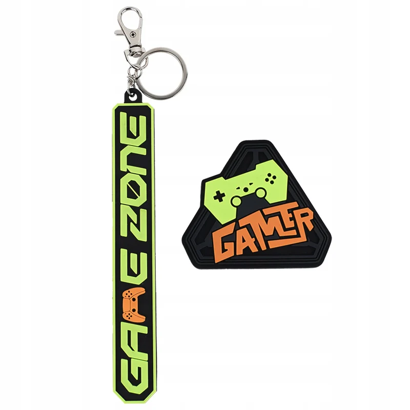 Naszywka patch na rzep + brelok 3D na plecak dla chłopców Gamer Kite