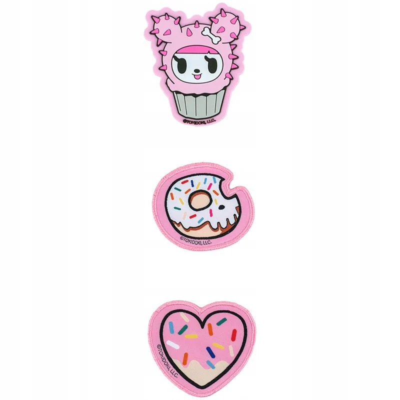 Naszywki na rzep emblemat 3 szt Tokidoki różowy