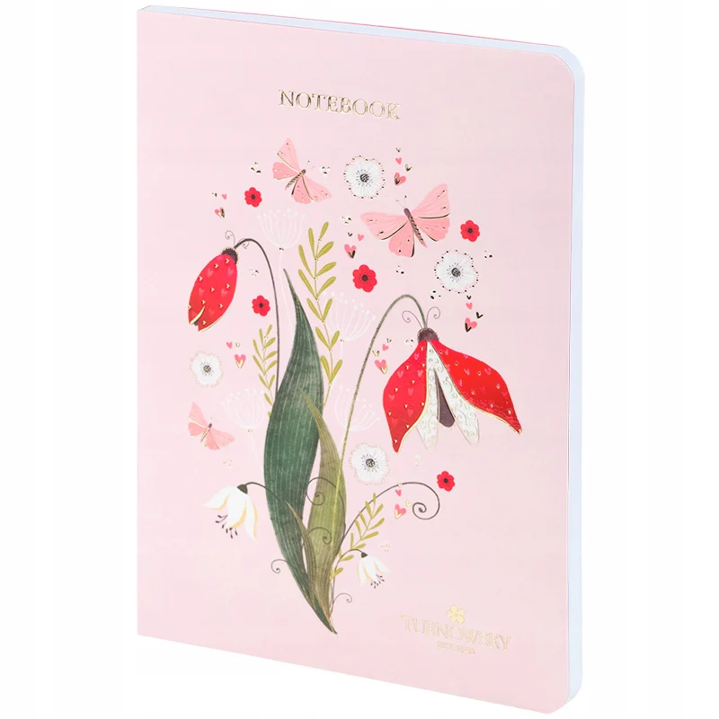 Notes A5 różowy w kratkę z lakierem UV i złoceniami Secret Garden Turnowsky