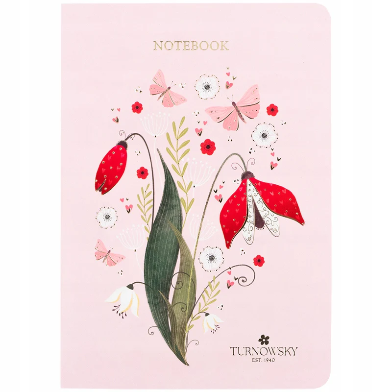 Notes A5 różowy w kratkę z lakierem UV i złoceniami Secret Garden Turnowsky - Image 3