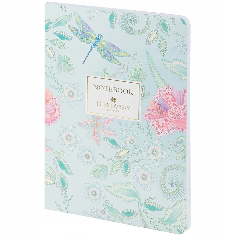 Zielony notes A5 80 kartek z lakierem UV i złoceniami w kwiaty Nature`s Melody Turnowsky