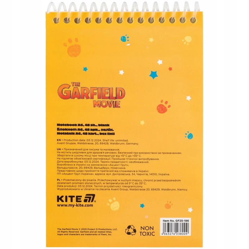 Notes spiralny A6 Garfield Kite - Image 4