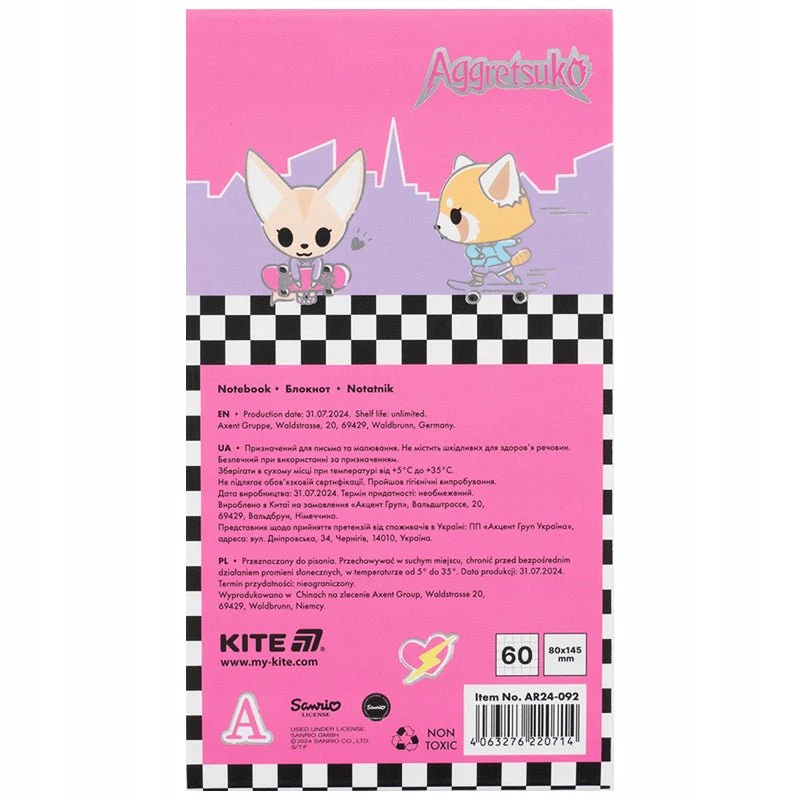 Notes notatnik magnetyczny 60 kartek Aggretsuko Kite - Image 4