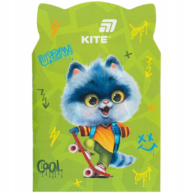 Notes Notatnik zielony z kotkiem B6 Kite Skate cat