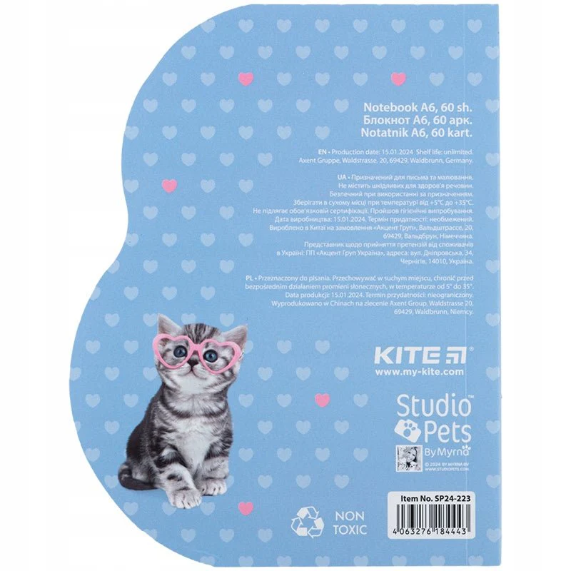Notes pamiętnik 60 arkuszy kratka niebieski Studio Pets - Image 4