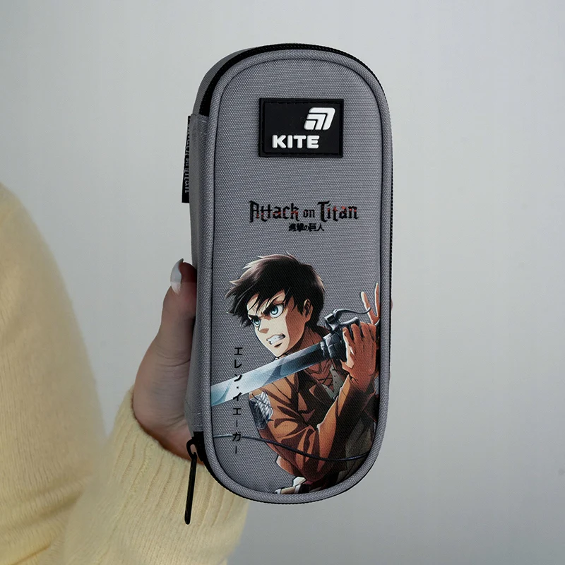 Piórnik saszetka szary z organizerem dla chłopca Attack on Titan Kite - Image 2