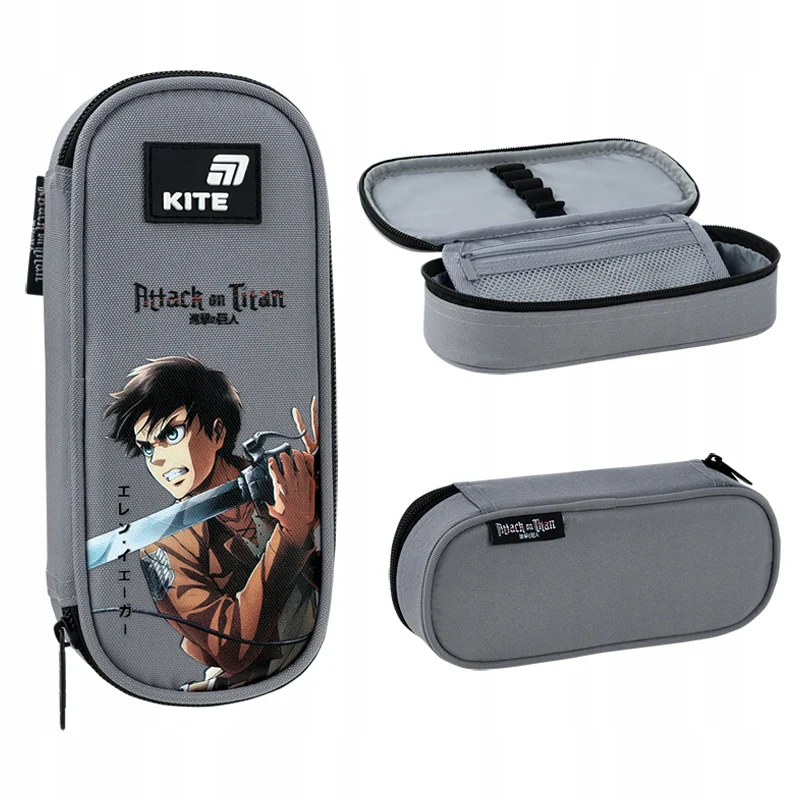 Piórnik saszetka szary z organizerem dla chłopca Attack on Titan Kite - Image 3