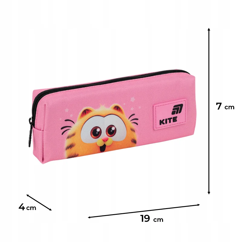 Piórnik saszetka Kite Garfield różowy jednokomorowy lekki 3D - Image 3