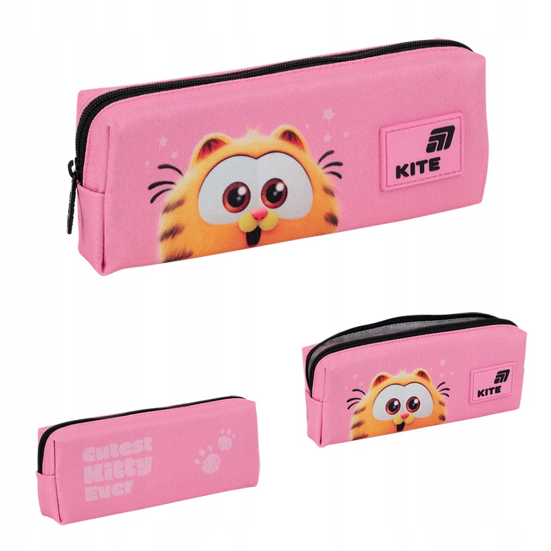 Piórnik saszetka Kite Garfield różowy jednokomorowy lekki 3D - Image 6