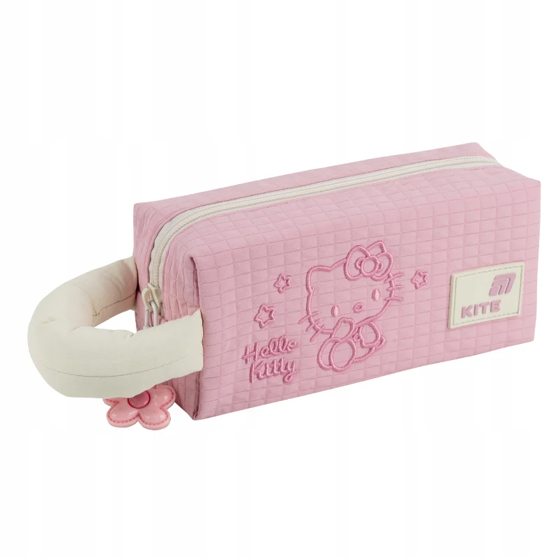 Piórnik Kite Hello Kitty różowy saszetka z haftem i miękkim uchwytem