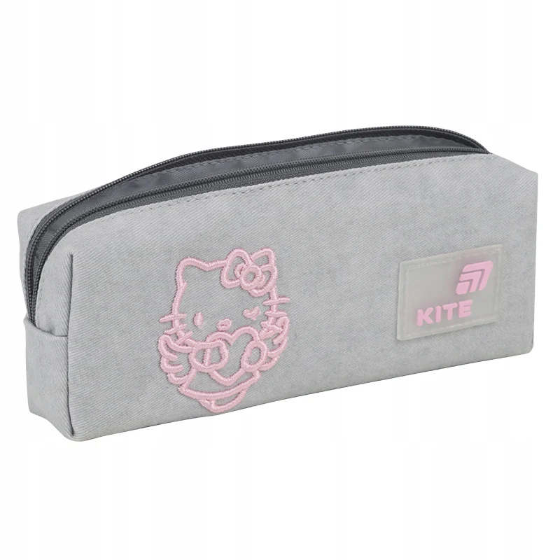 Piórnik saszetka Kite Hello Kitty szary jednokomorowy lekki 3D dla dziewczynki - Image 4