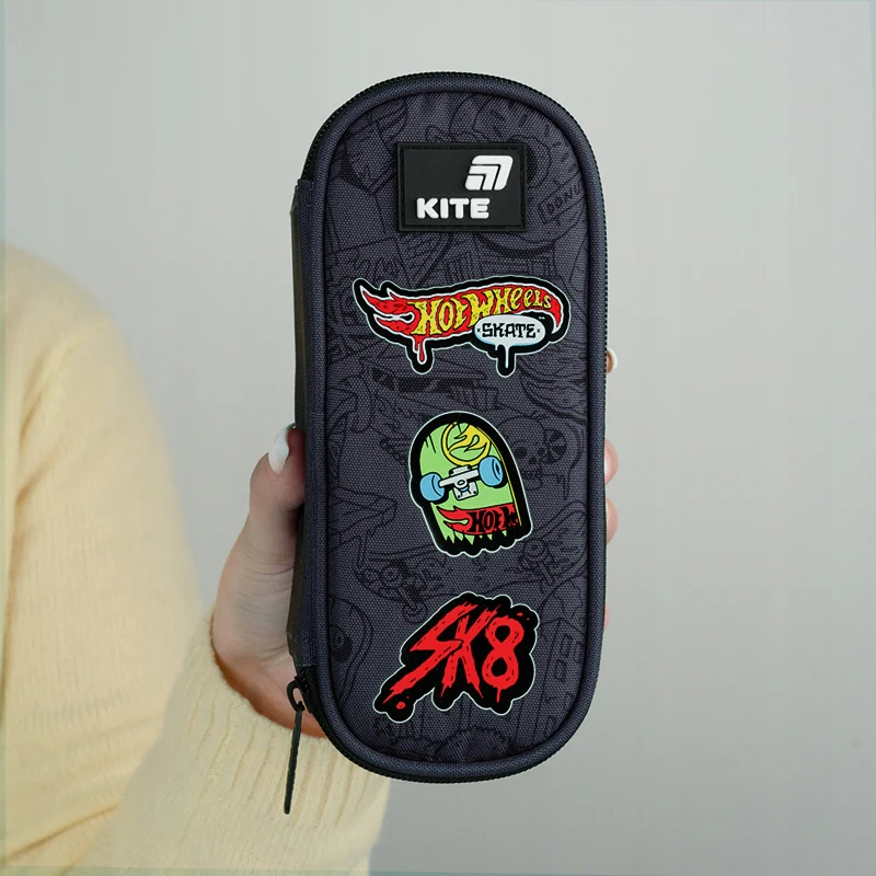 Piórnik saszetka z organizerem dla chłopca szary Hot Wheels Kite - Image 2
