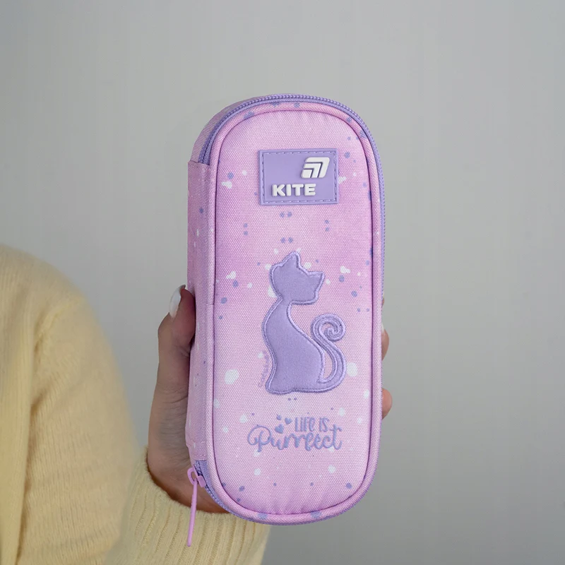 Piórnik saszetka z organizerem i kotkiem różowy dla dziewczynki Kite Catsline - Image 2