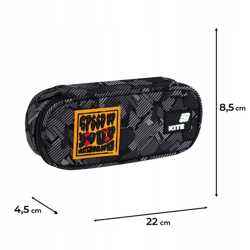 Piórnik saszetka czarny z organizerem i siateczką dla chłopca Kite Game K26-662 - Image 3