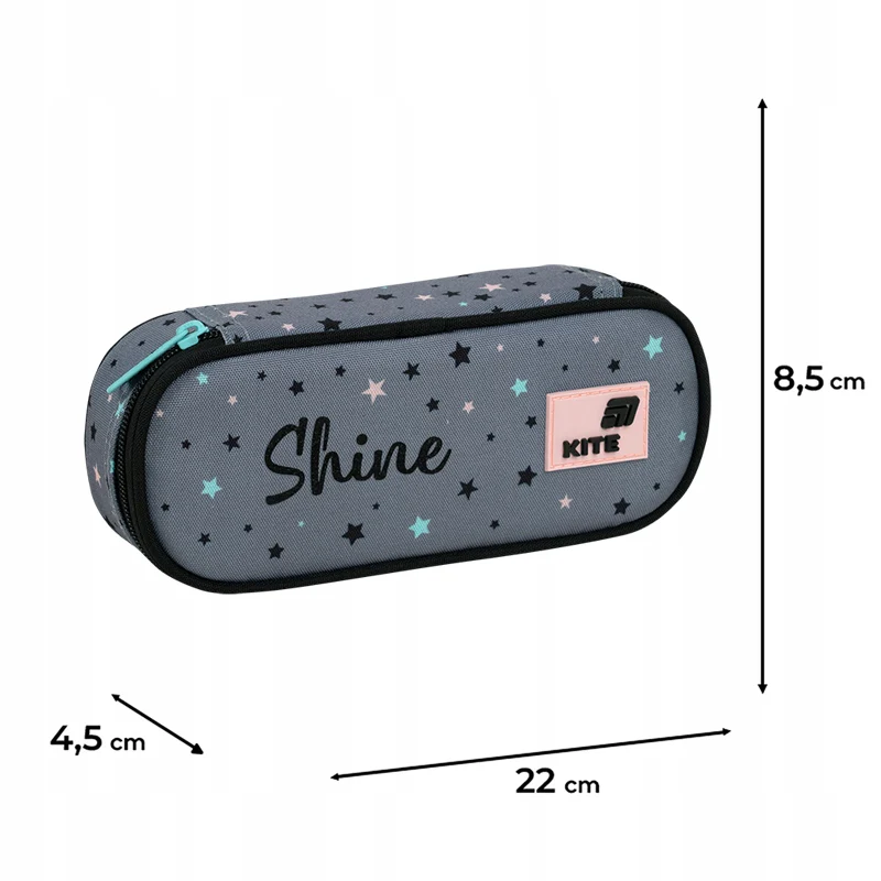 Piórnik saszetka z organizerem szary Shine Kite - Image 3