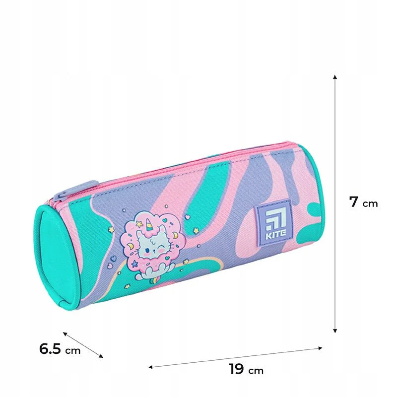 Piórnik saszetka Kite Rainbow Catcorn szkolny dla dziewczynek z kotem kolorowy do 6 klasy - Image 5
