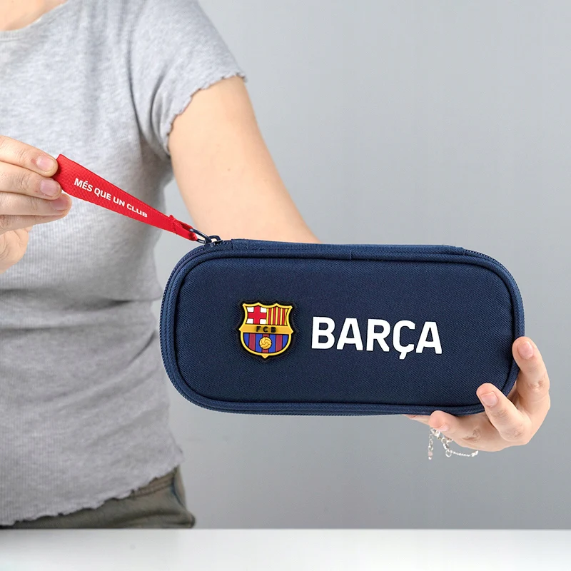 Piórnik saszetka niebieski usztywniany organizer dla chłopca Kite FC Barcelona - Image 2