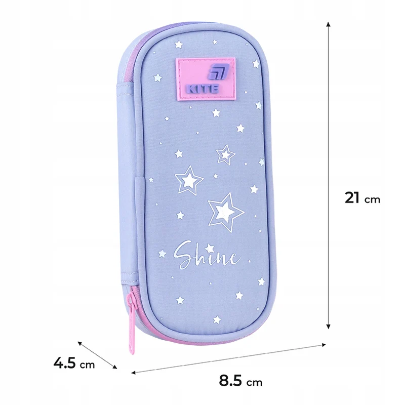 Piórnik saszetka fioletowy usztywniany organizer dla dziewczynki gwiazdy Kite Twinke, Star - Image 3