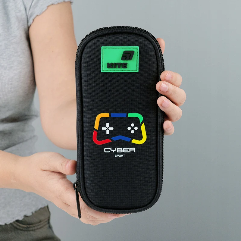 Piórnik Kite czarny usztywniany saszetka z organizerem dla chłopca Game Cyber - Image 2