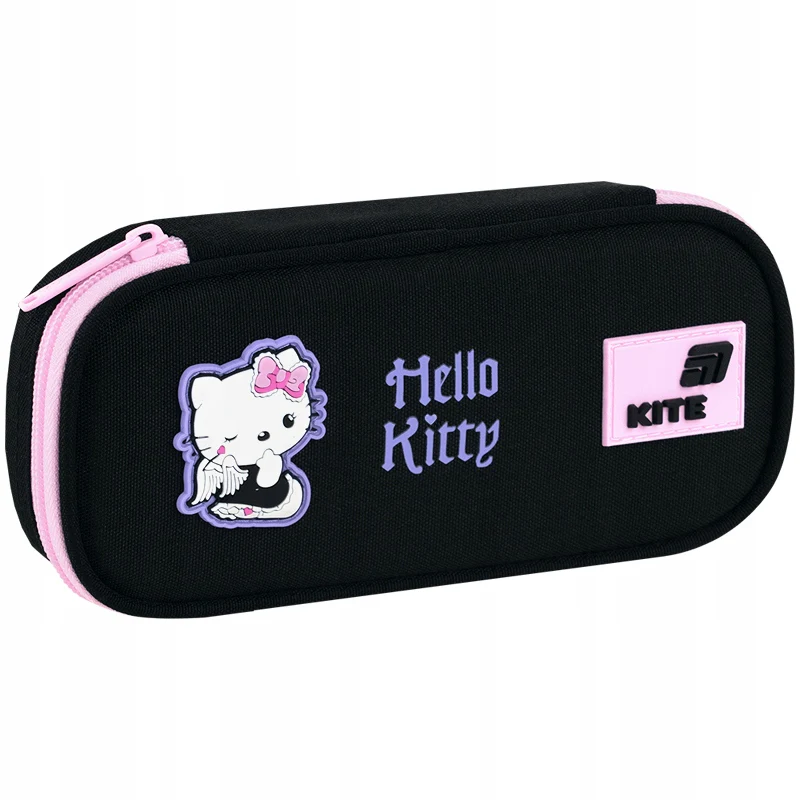 Piórnik Kite Hello Kitty czarny usztywniany organizer dla dziewczynki