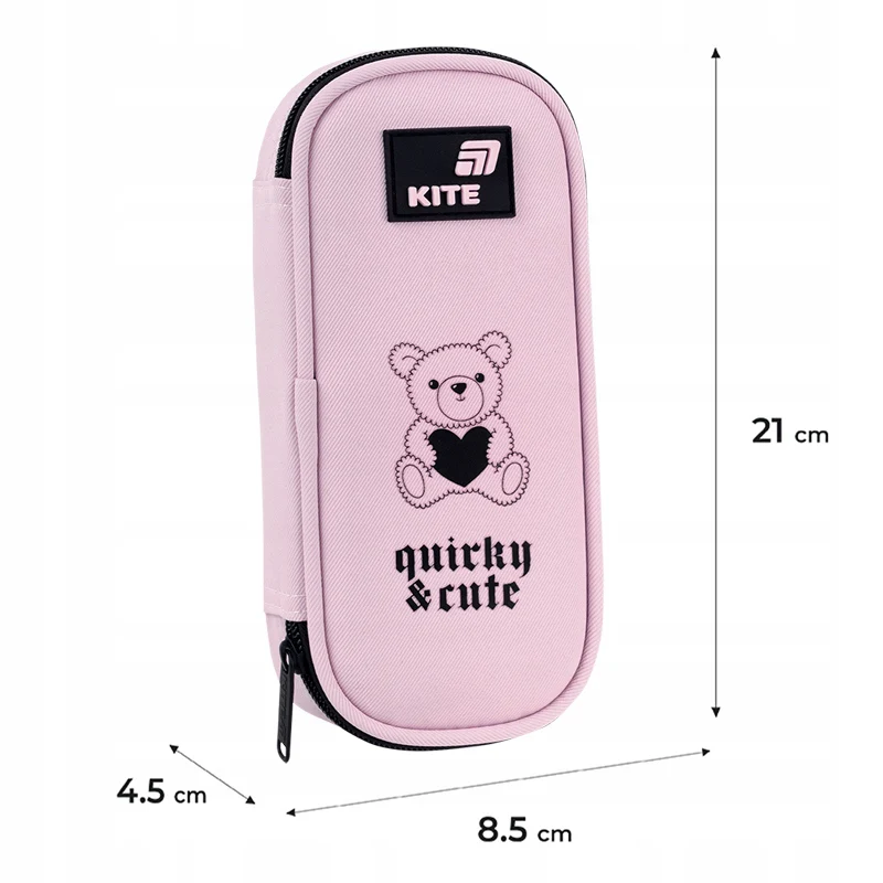 Piórnik Kite Quirky&Cute różowy usztywniany z misiem dla dziewczynki - Image 3