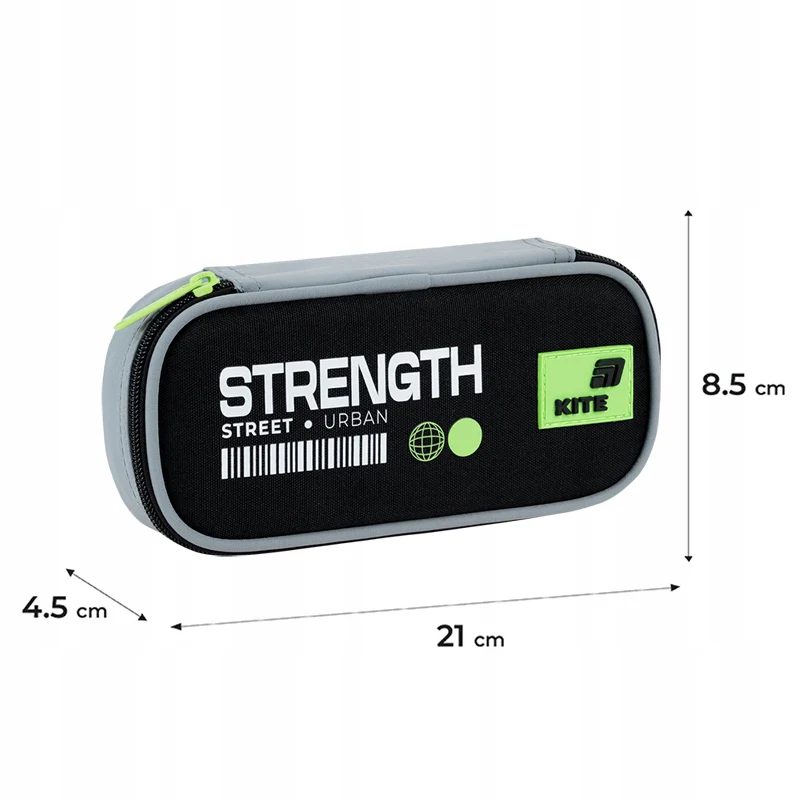 Piórnik Kite Strength czarny usztywniany saszetka z organizerem dla chłopca - Image 3
