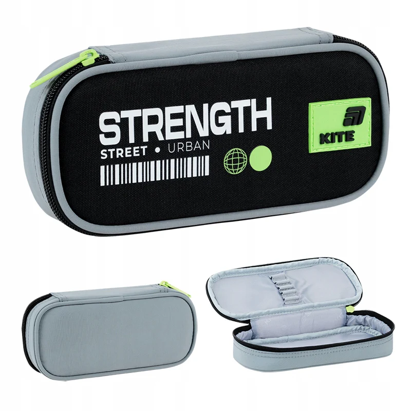 Piórnik Kite Strength czarny usztywniany saszetka z organizerem dla chłopca - Image 6
