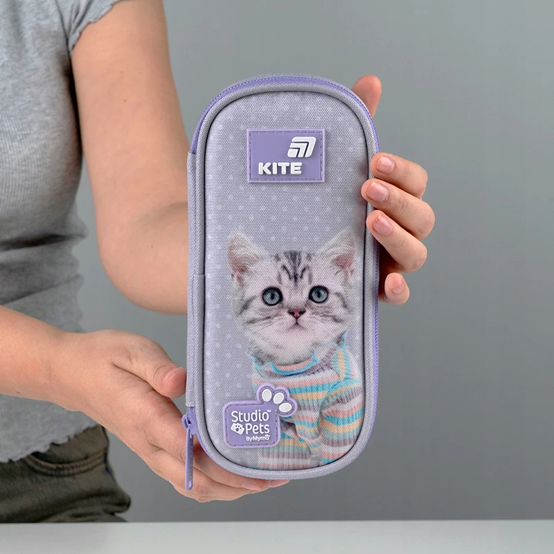 Piórnik Kite Studio Pets usztywniany z kotkiem saszetka z organizerem dla dziewczynki - Image 2