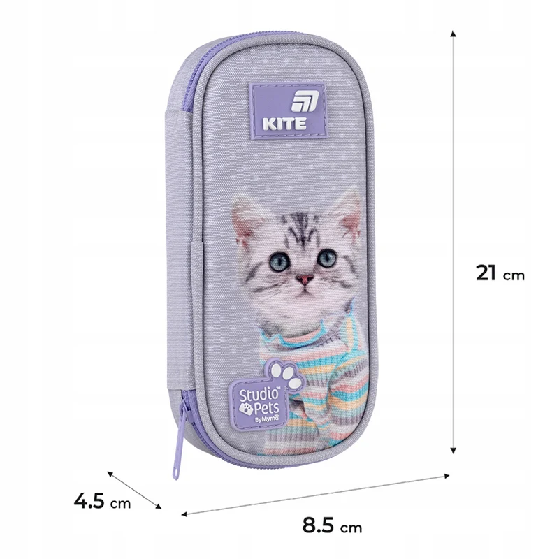 Piórnik Kite Studio Pets usztywniany z kotkiem saszetka z organizerem dla dziewczynki - Image 3