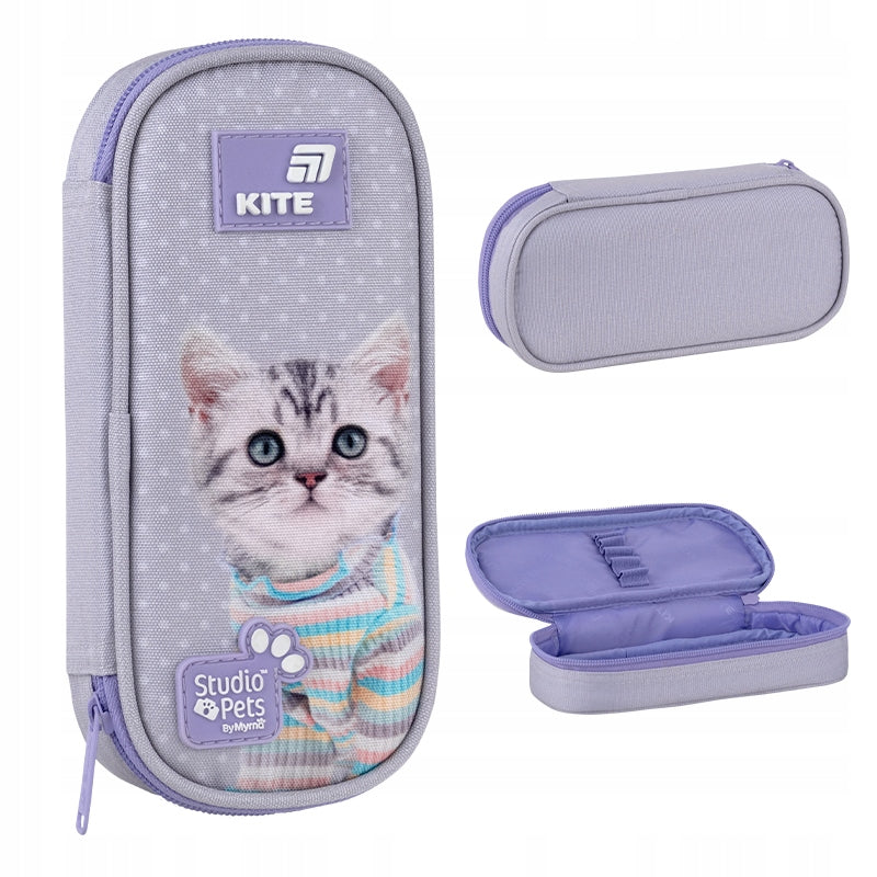 Piórnik Kite Studio Pets usztywniany z kotkiem saszetka z organizerem dla dziewczynki - Image 6